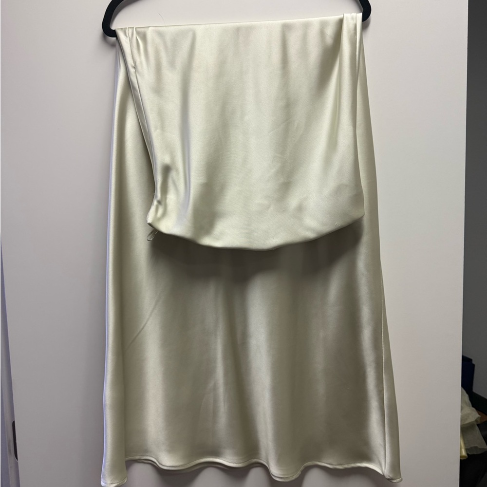 Zara light green Midi Slip Skirt for Casual Resort Wear